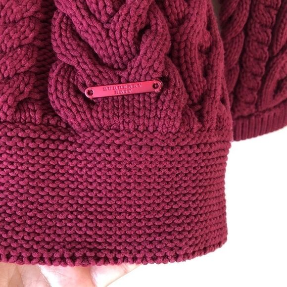 Burberry Brit Maroon Fisherman Cable-knit sweater - Picture 7 of 12